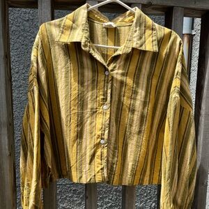 Beaton linen crop shirt